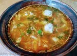 Борщ с фрикадельками и фасолью