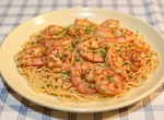 Лимонно-чесночная паста с креветками
