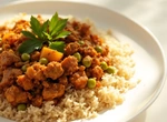  Рис с мясным фаршем по-индийски