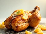 Курица запеченная с ананасами и апельсинами